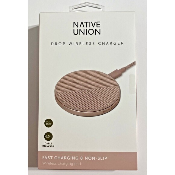 Native Union Drop Fast Charging 10W Qi Wireless Charger Charging Rose Pink NEW - Picture 3 of 9